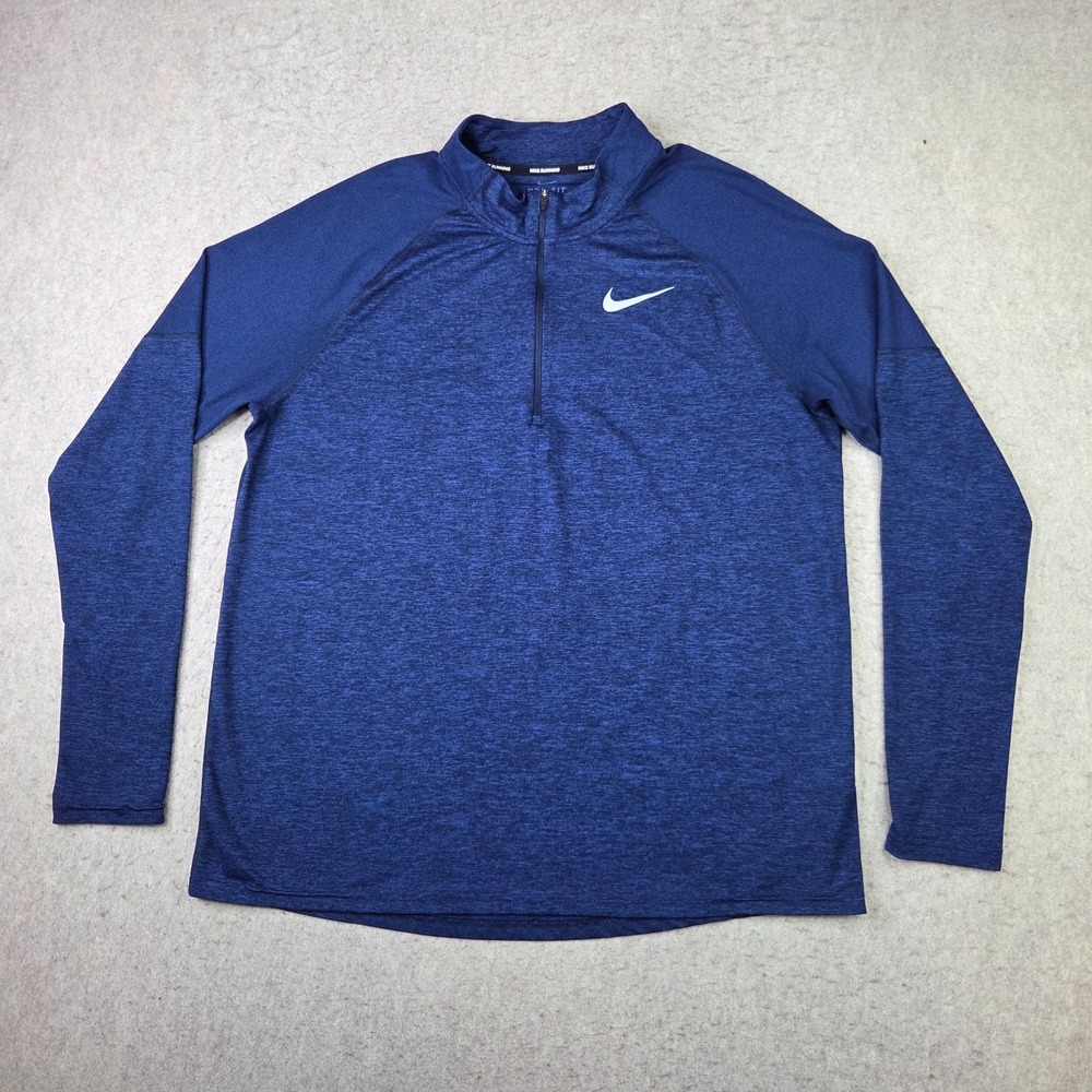 Nike Men's Dri-FIT Element 1/4 Zip Blue Running Pullover Size XL Lightweight